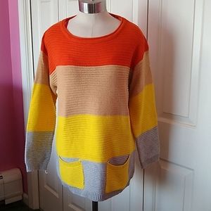 Grunge Color block boutique sweater